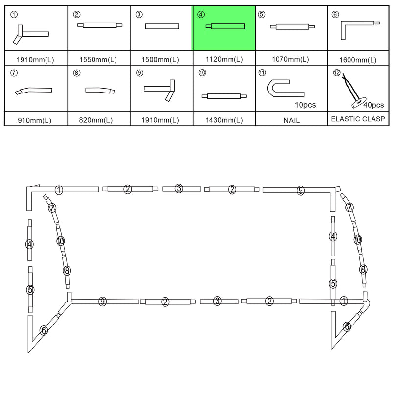 Replacement Parts [ 24'x8' Backyard/Match Goals Only]
