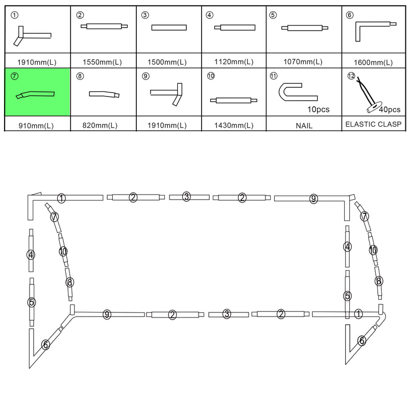Replacement Parts [ 24'x8' Backyard/Match Goals Only]