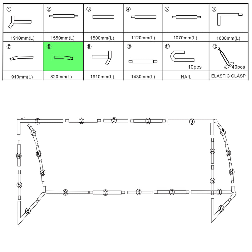 Replacement Parts [ 24'x8' Backyard/Match Goals Only]