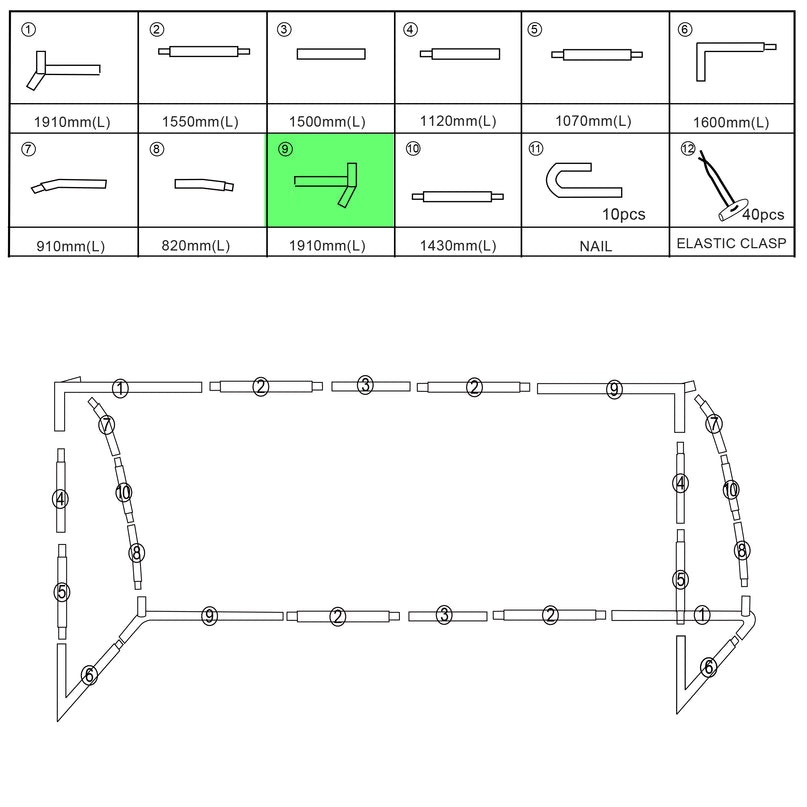Replacement Parts [ 24'x8' Backyard/Match Goals Only]