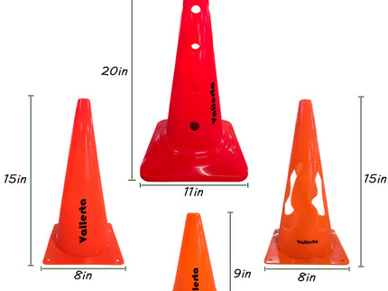 Vallerta Training Cones – 9in / 15in / 20in Agility Marker Cones