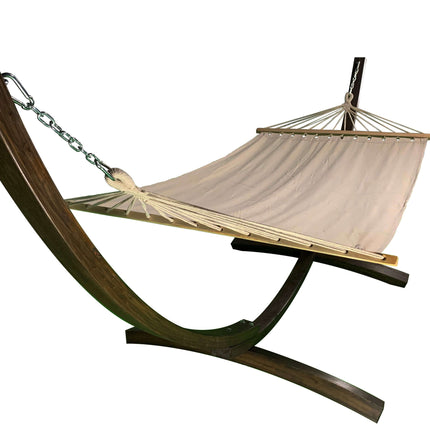Petra Leisure® 12 Ft. Coffee Stain/Water Treated Wooden Arc Hammock Stand & Bed at $249.99