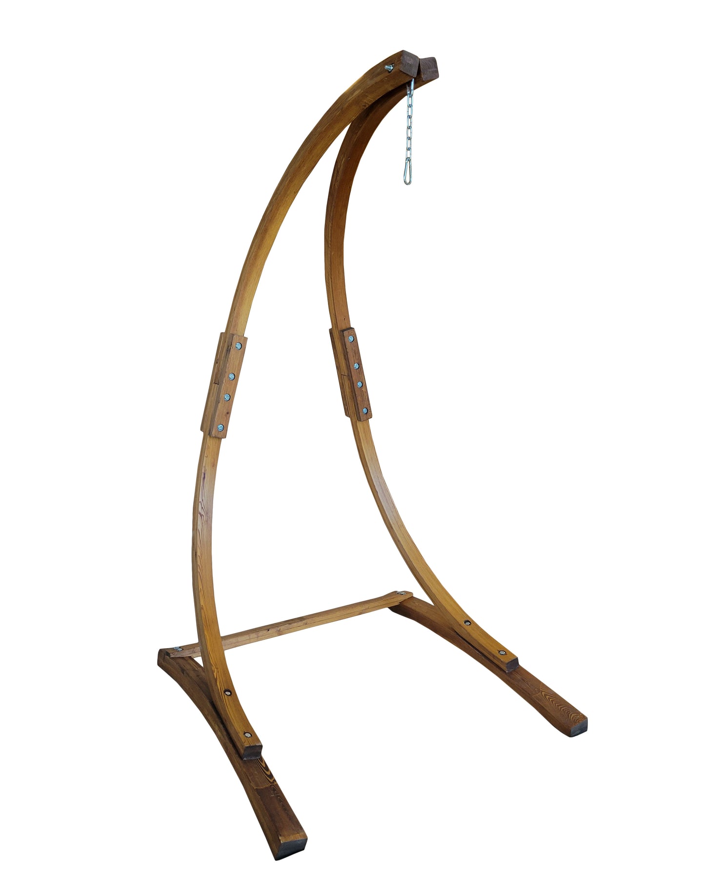 7 Ft. Water Treated Wooden Arc Hammock Chair Stand. Teak Stain