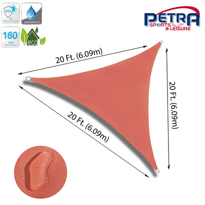 Petra Outdoor® Waterproof Triangle Outdoor Patio Sun Shade Sail w/95% UV Protection