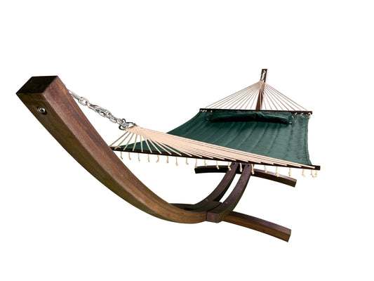 Petra Leisure® 14Ft Coffee Arc Stand w/Green Hammock Bed w/Pillow