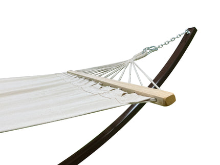Petra Leisure® 12Ft. Black Steel Arc Hammock Stand w/ Beige Bed at $149.99