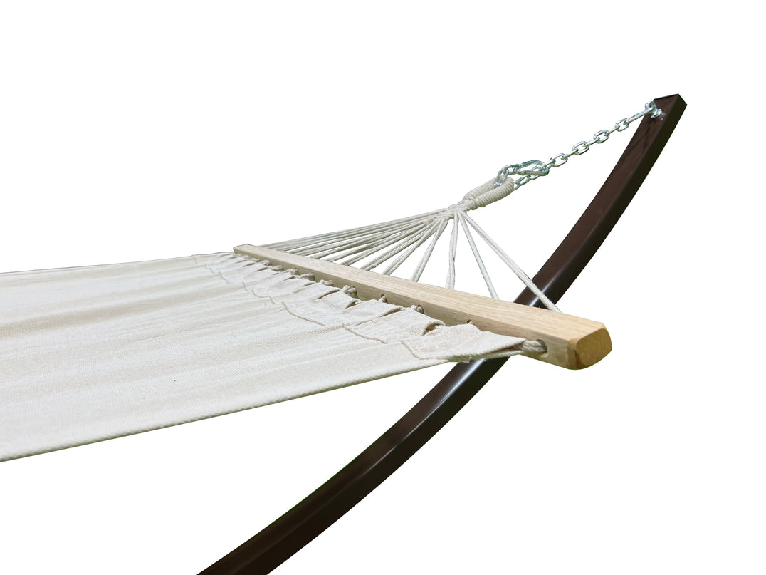 Petra Leisure® 12Ft. Black Steel Arc Hammock Stand w/ Beige Bed at $149.99