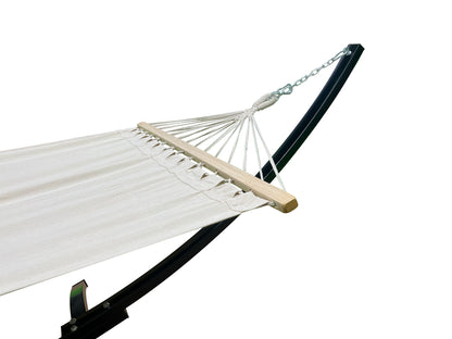 Petra Leisure® 12Ft. Black Steel Arc Hammock Stand w/ Beige Bed at $149.99