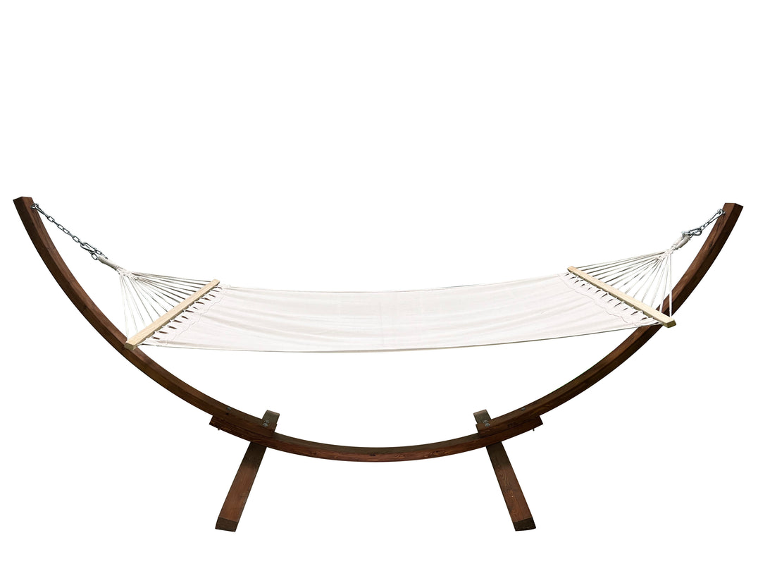 Petra Leisure® 12 Ft. Teak Stain/Water Treated Wooden Arc Hammock Stand & Bed at $249.99