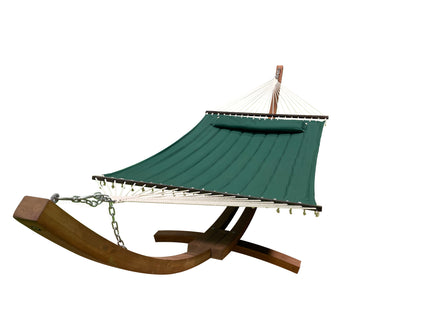 Petra Leisure® 14Ft Teak Arc Stand w/Green Hammock Bed w/Pillow