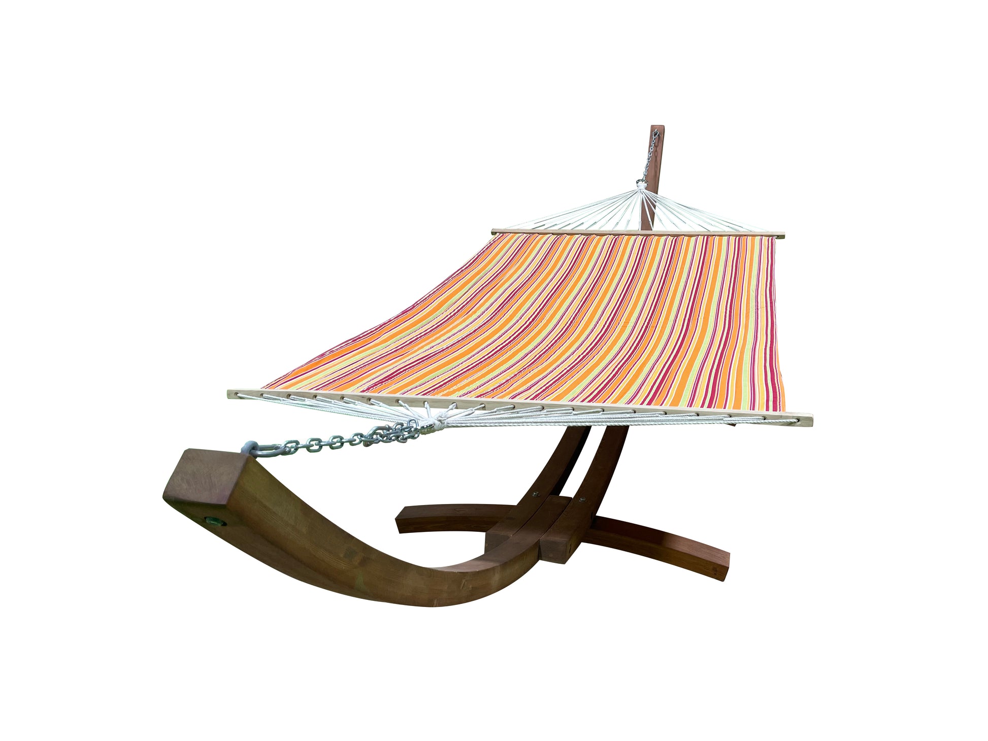 Petra Leisure® 14Ft Teak Stand & Fiesta Stripe Hammock Bed.