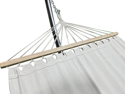 Petra Leisure® 12Ft. Black Steel Arc Hammock Stand w/ Beige Bed at $149.99