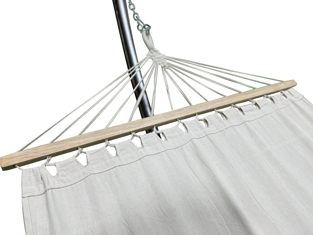Petra Leisure® 12Ft. Black Steel Arc Hammock Stand w/ Beige Bed at $149.99