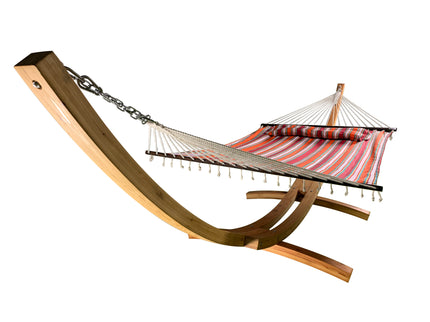 Petra Leisure® Wooden Arc Stand w/Elegant Fiesta Hammock Bed