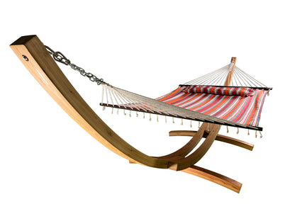 Petra Leisure® Wooden Arc Stand w/Elegant Fiesta Hammock Bed