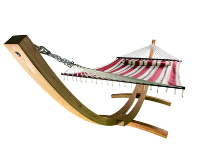 Petra Leisure® Wooden Arc Stand w/Elegant Red Hammock Bed