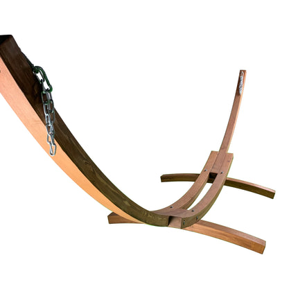 Petra Leisure® 14Ft Teak Stain Wooden Arc Hammock Stand.