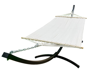 Petra Leisure® 12Ft. Black Steel Arc Hammock Stand w/ Beige Bed at $149.99