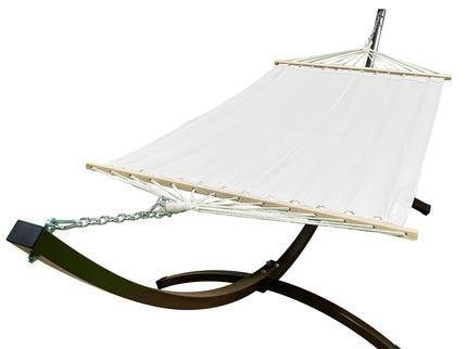 Petra Leisure® 12Ft. Brown Steel Arc Hammock Stand w/ Beige Bed at $149.99
