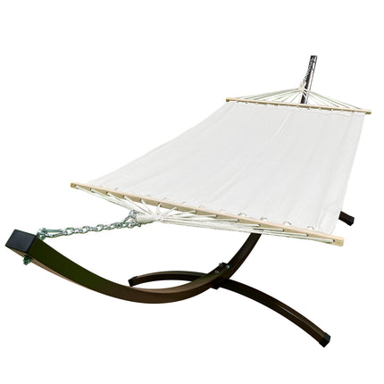 Petra Leisure® 12Ft. Brown Steel Arc Hammock Stand w/ Beige Bed at $149.99